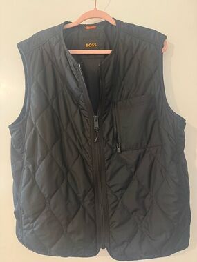 BOSS Black Quilted Zip-Front Vest